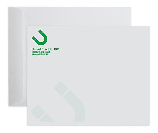 Gummed Seal, White Wove Open End Catalog Mailing Envelopes, 1-Color, Custom 6" x 9", Box Of 500