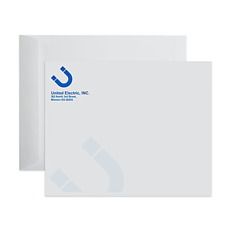 Gummed Seal, White Wove Open End Catalog Mailing Envelopes, 1-Color, Custom 9" x 12", Box Of 500
