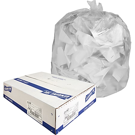Genuine Joe Economy High-Density Can Liners, 0.47 mil, 45 Gallons, Translucent, Box Of 250