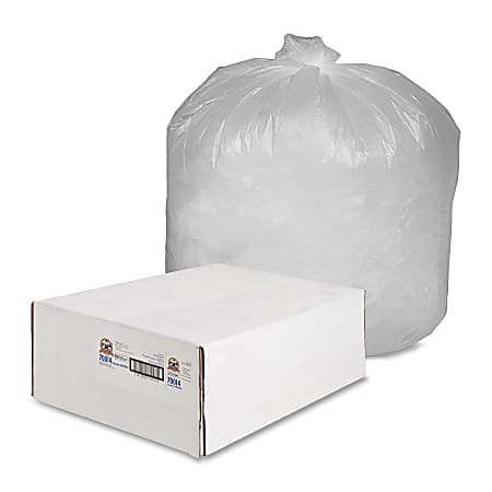 Genuine Joe Economy High-Density Can Liners, 0.55 mil, 55-60 Gallon, Translucent, Carton Of 200