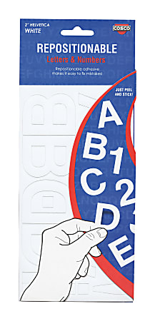 Creative Start® Self-Adhesive Repositionable Letters, Numbers and Symbols, 2", Helvetica, Black