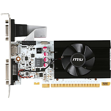 MSI N730K-2GD5LP/OC GeForce GT 730 Graphic Card - 1.01 GHz Core - 2 GB GDDR5 - Low-profile - Single Slot Space Required - 5000 MHz Memory Clock - 64 bit Bus Width - 4096 x 2160 - Fan Cooler - DirectX 12, OpenGL 4.4 - 1 x HDMI - 1 x VGA - 1 x Total Number