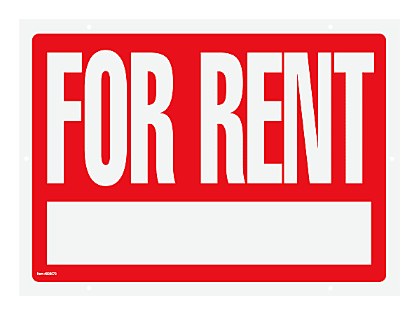 Cosco For Rent Sign With Stake Kit 16 x 22 12 RedWhite - Office Depot