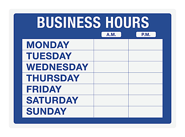 Cosco® Static Cling "Business Hours" Sign Kit, 10"