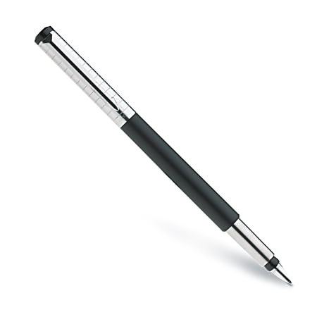 Parker Vector Black Stainless Steel Medium Point Fine Writing Rollerball Pen, 1 Black Ink Pen