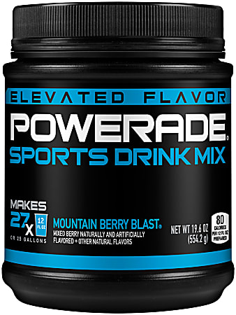 POWERADE Mountain Blast Energy Powder, 19.6 Oz, Pack Of 8