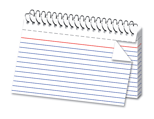 OfficeMax Spiral Ruled Index Cards, 4" x 6",