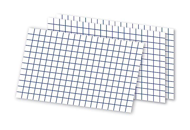 Office Depot® Brand Index Cards, Grid, 3" x 5 1/4", White, Pack Of 100
