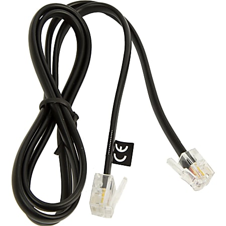Jabra Connection Cable For Dealer Boards Phone - 1.64 ft RJ-6/RJ-9 Phone Cable for Headset, Phone - First End: RJ-6 Phone - Male - Second End: RJ-9 Phone - Male - Black