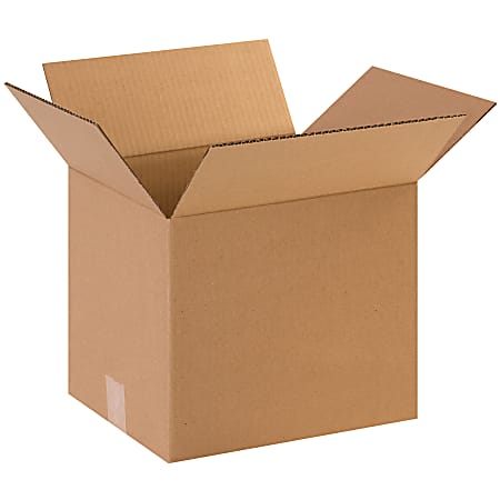 Partners Brand Corrugated Boxes, 12" x 10" x 10", Kraft, Pack Of 25