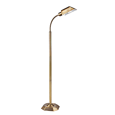 OttLite® Alton Task Floor Lamp, 61"H, Honey Brass