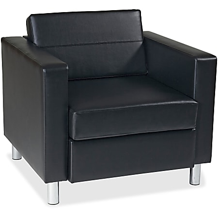 【信頼】 Pacific Six Ave Avenue Office - BlackChrome Chair Arm Vinyl 1人掛けソファ