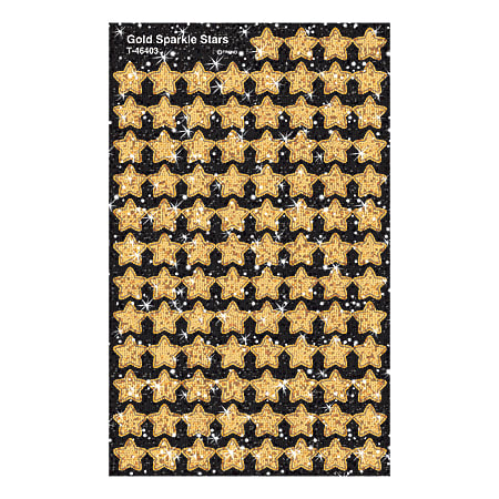TREND superShapes Sticker Pack, Gold Sparkle Stars, Pack