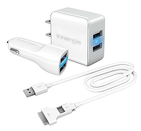Innergie mMini Combo Duo USB Travel Charging Kit, White