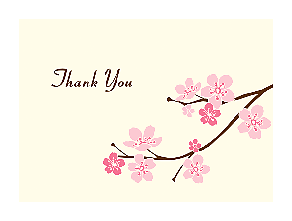 Great Papers! Thank You Note Cards, 4 7/8" x 3 3/8", Blossom Branches, Pack Of 50