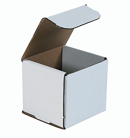 Partners Brand White Corrugated Mailers, 4" x 4"