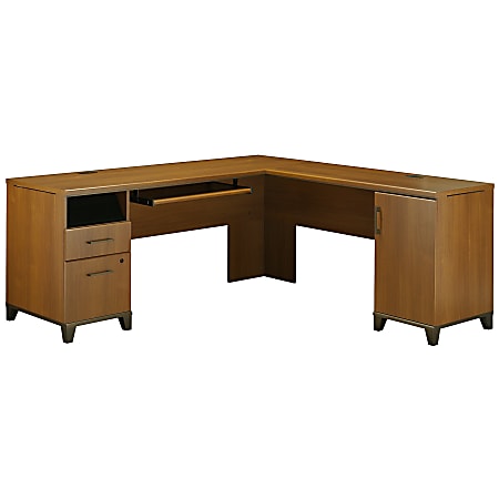 Bush Furniture Achieve L Shaped Desk, Warm Oak, Standard Delivery