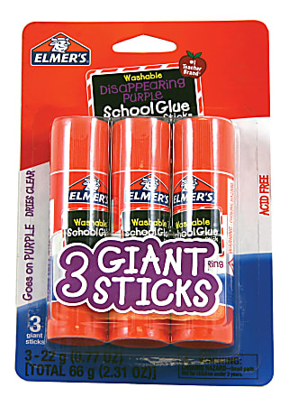 Elmers Washable Disappearing Purple School Glue Sticks, 0.77 Oz