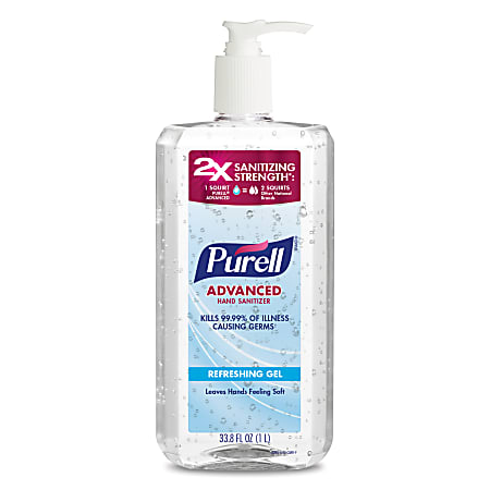 Purell® Gel Instant Hand Sanitizer, 33.8 Oz