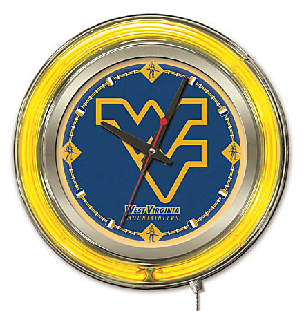Holland Bar Stool Logo Clock, 15"H x 15"W x 3"D, West Virginia