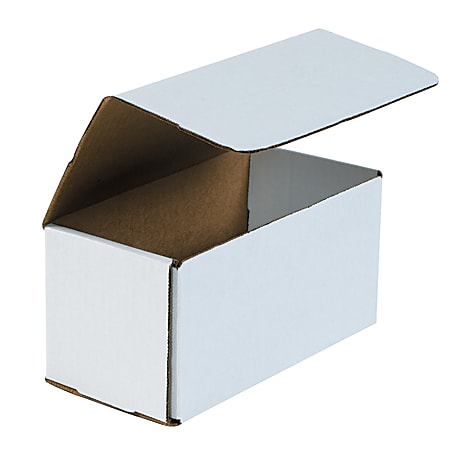 Partners Brand White Corrugated Mailers, 8" x 4" x 4", Pack Of 50