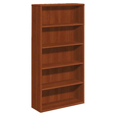 HON® 10700 70"H 5-Shelf Bookcase, Cognac