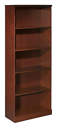 OfficeMax Premium Mahogany 5-Shelf Bookcase