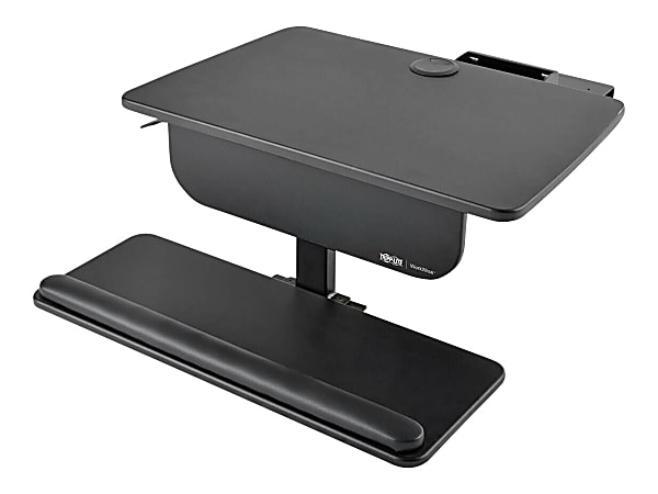 Tripp Lite Sit Stand Desktop Workstation Adjustable Standing Desk With Clamp Converter, Black