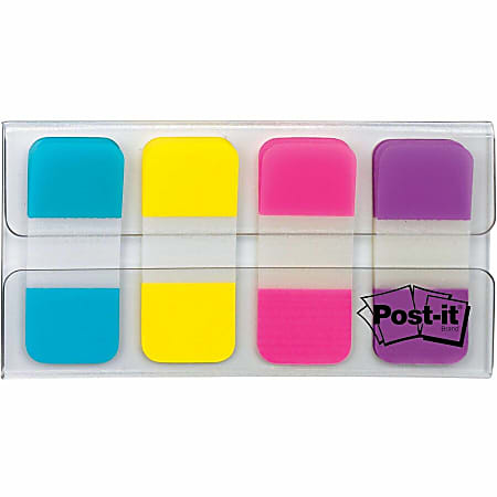 Post it Tabs .625 in. 10Color 40Dispenser Solid Aqua Yellow Pink Violet ...