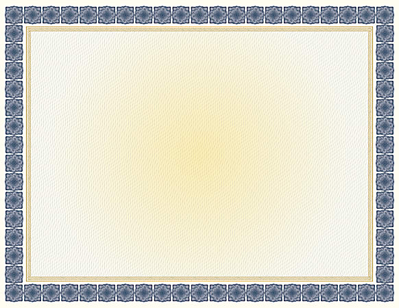 Geographics Certificates, 8-1/2" x 11", Kensington Blue With Gold Foil, Pack Of 15