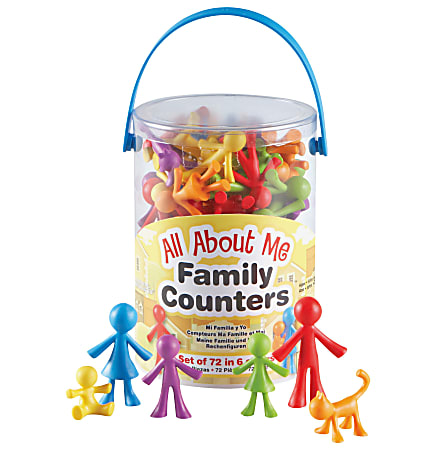 Learning Resources® All About Me Family Counters, Assorted Colors, Grades Pre-K - 8, Pack Of 72