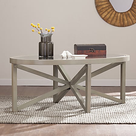 Southern Enterprises Brentwick Cocktail Table, Oblong, French Gray