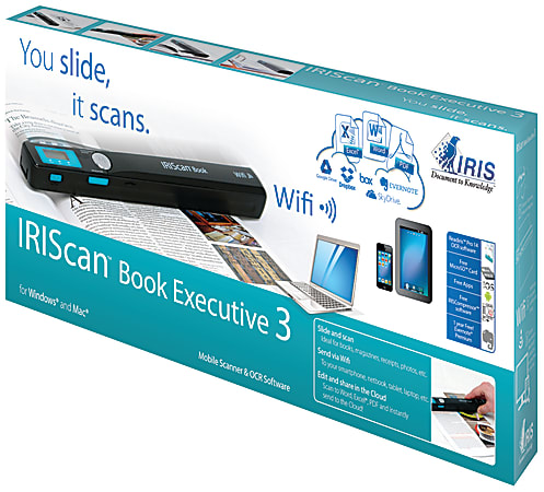 montaje unir Inválido I.R.I.S IRIScan Book 3 Executive Handheld Scanner 900 dpi Optical - Office  Depot