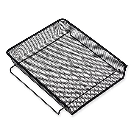 Universal® Mesh Stackable Side-Load Tray, Legal Size, Black