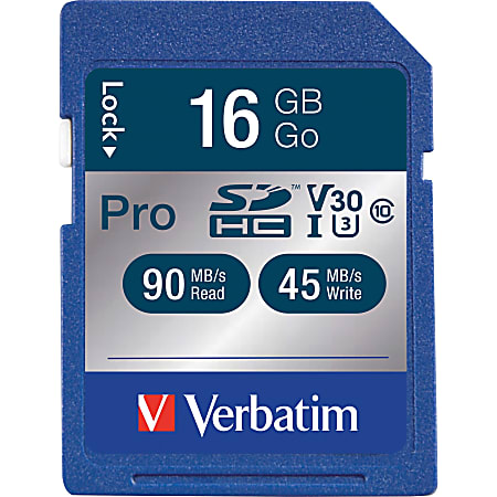 Verbatim 16GB Pro 600X SDHC Memory Card, UHS-1