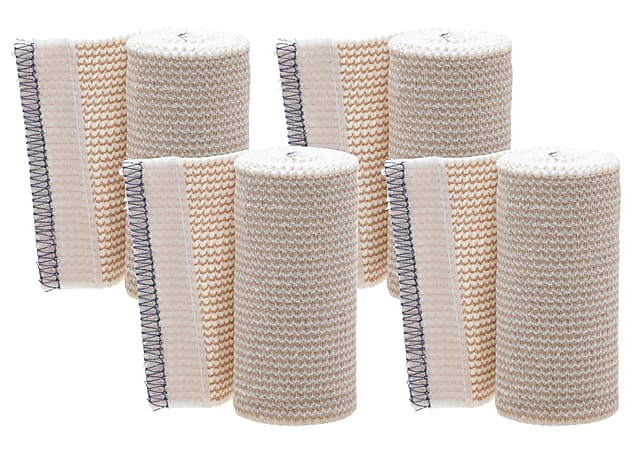 Medline Non-Sterile Matrix Elastic Bandages, 6" x 5 Yd., White/Beige, 4 Bandages Per Box, Case Of 5 Boxes