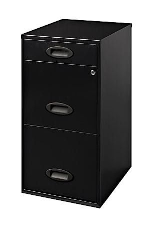 OfficeMax Three-Drawer Vertical File, Black
