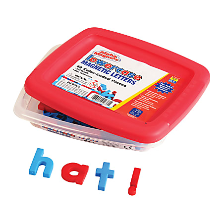 Educational Insights AlphaMagnets® Color-Coded Lowercase Letters, Red And Blue, Pack Of 42