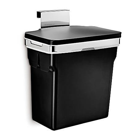simplehuman® Plastic In-Cabinet Trash Can, 2.64 Gallons, Black