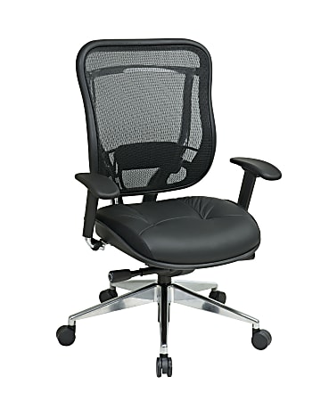 Office Star™ SPACE Big & Tall High-Back Mesh Chair, Black/Silver