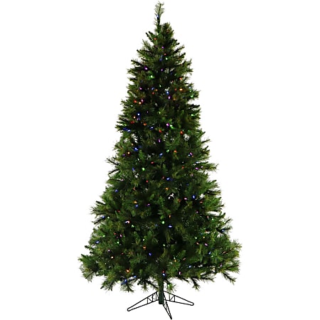 Fraser Hill Farm 6.5' Artificial Canyon Pine Christmas Tree With Multicolor LED Lights And EZ Connect