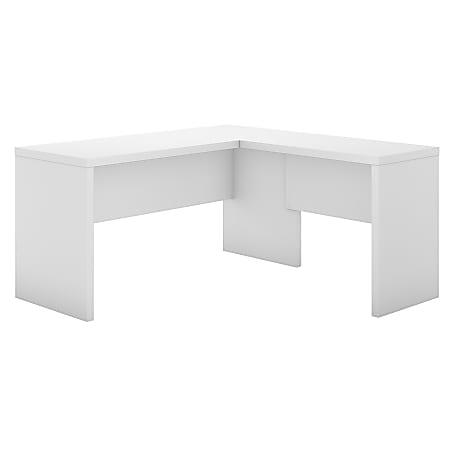 Bush Business Furniture Echo 60"W L-Shaped Corner Desk, Pure White, Standard Delivery