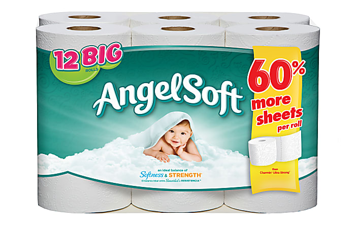 Angel Soft® 2-Ply Bathroom Tissue, Pack Of 12 Rolls