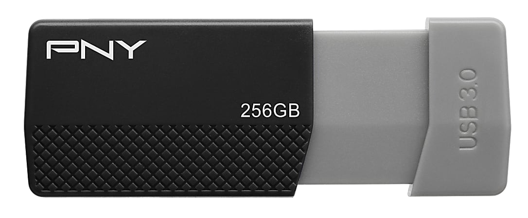 PNY USB 3.0 Flash Drive 256GB Black - Office Depot
