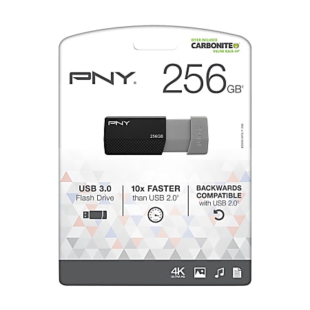 PNY USB 3.0 Flash Drive, 256GB, Black