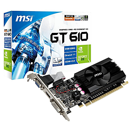 MSI N610GT MD2GD3LP GeForce GT 610 Graphic Card 810 MHz Core 2 GB