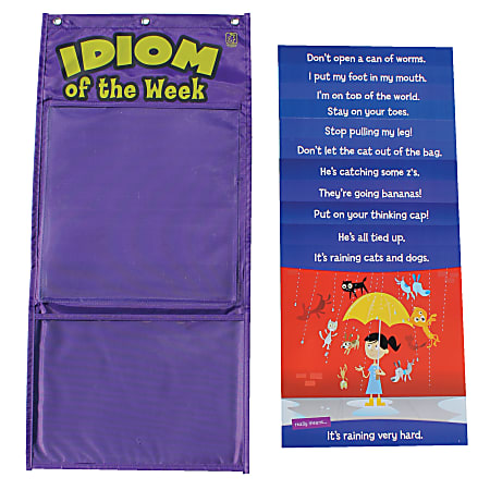 Learning Resources Idiom Of The Week Pocket Chart, 13" x 28", Purple, Grade 3 - Grade 12