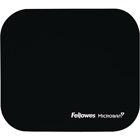 Fellowes Microban® Mouse Pad - Black - 8" x 9" x 0.1" Dimension - Black - Rubber Base, Polyester Surface - Tear Resistant, Wear Resistant, Skid Proof - TAA Compliant
