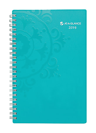 AT-A-GLANCE® Weekly/Monthly Desk Planner, Suzani, 5 1/2" x 8 1/2", 60% Recycled, Multicolor, January-December 2014