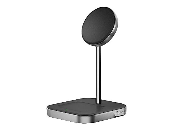 ALOGIC MagSpeed 2-in-1 - Wireless charging stand - 15 Watt - matte black, aluminum - for Apple AirPods; AirPods Pro; iPhone 12, 12 Pro, 13, 13 Pro, 13 Pro Max